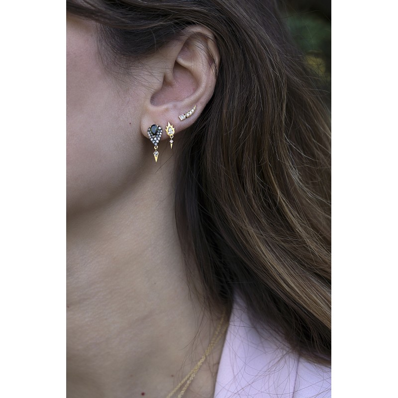 Brilliant Fire Single Earring | Marquise Collection