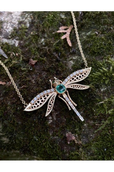 River Cruiser Dragonfly Necklace |Foret Collection