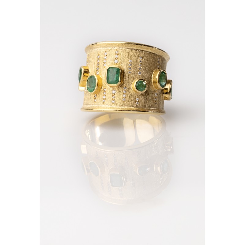 Emerald Diamond Rain Ring | Dewdrop Collection