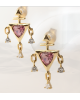 Rubellite Brilliant Triangle Dream Catcher Earrings | Alchemie Collection