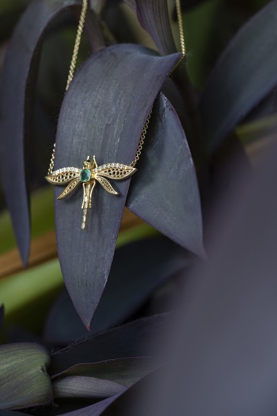 River Cruiser Dragonfly Necklace |Foret Collection
