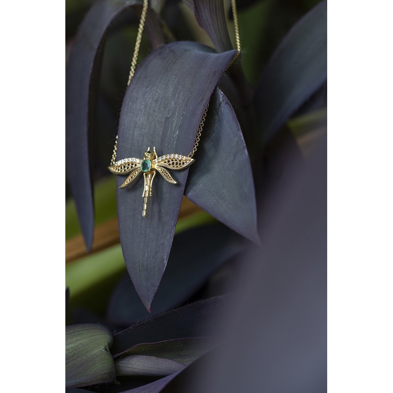 River Cruiser Dragonfly Necklace |Foret Collection