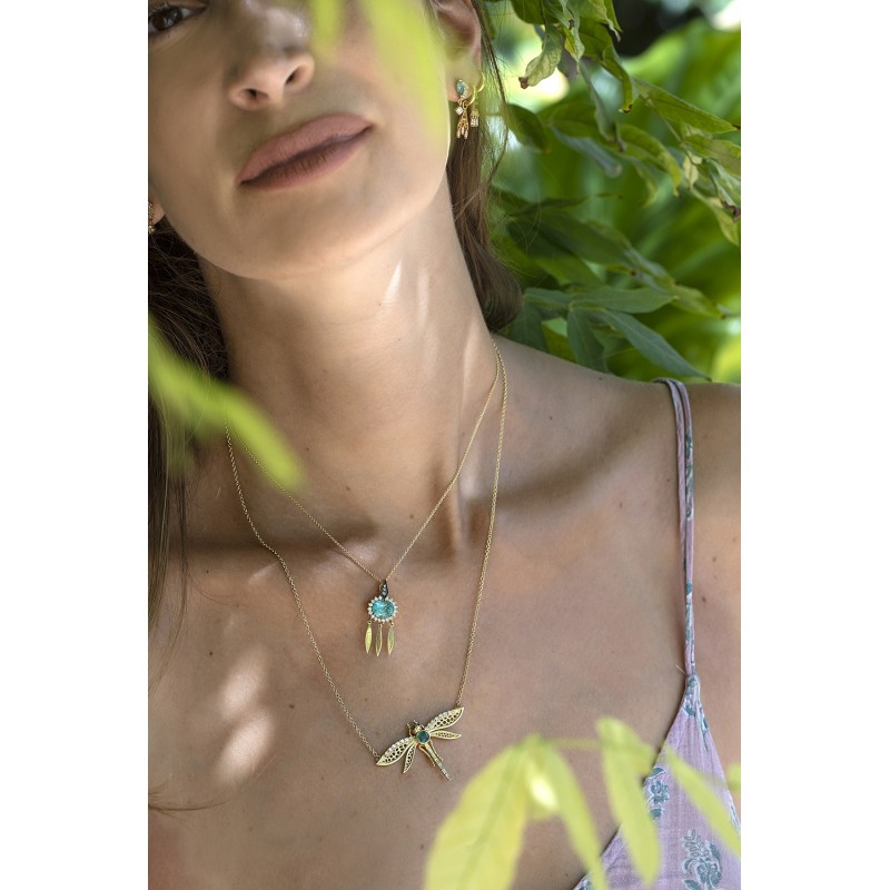 River Cruiser Dragonfly Necklace |Foret Collection