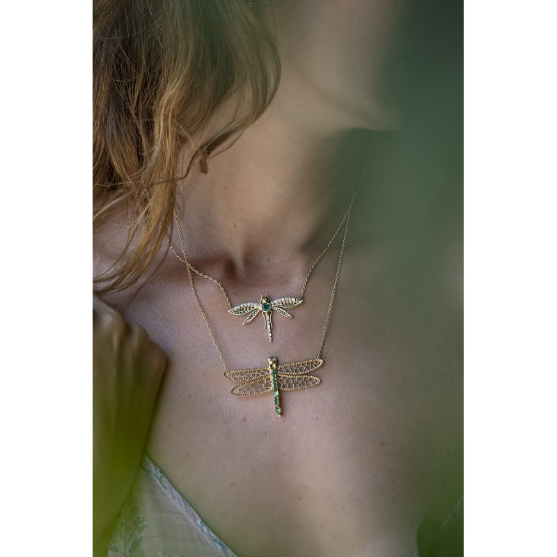 River Cruiser Dragonfly Necklace |Foret Collection