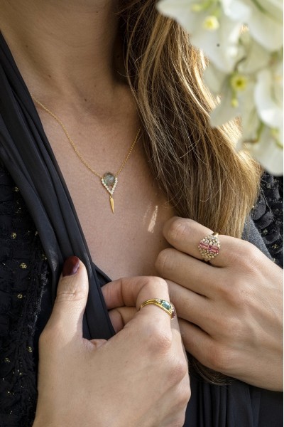 Perdita Mint Tourmaline Necklace | Dewdrop Collection                                                               