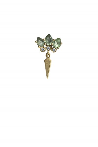 The Blossom Sage Spear Single  Earrings | Piercing Realms Collection