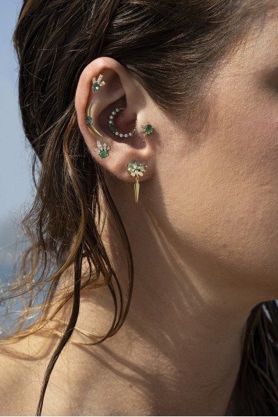 The Blossom Sage Spear Single  Earrings | Piercing Realms Collection