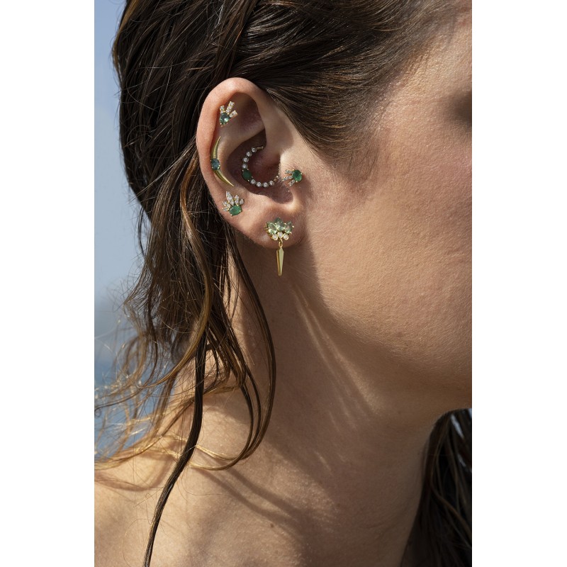 The Blossom Sage Spear Single  Earrings | Piercing Realms Collection