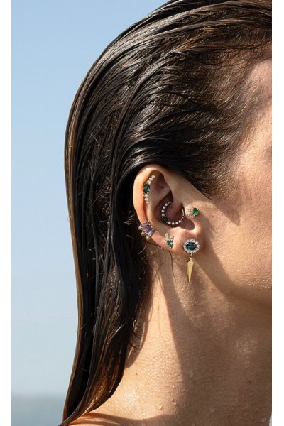 The Amethyst Steps Single  Earrings | Piercing Realms Collection