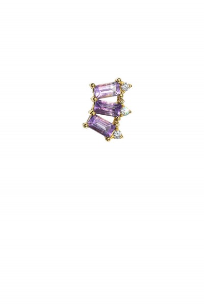 The Amethyst Steps Single  Earrings | Piercing Realms Collection
