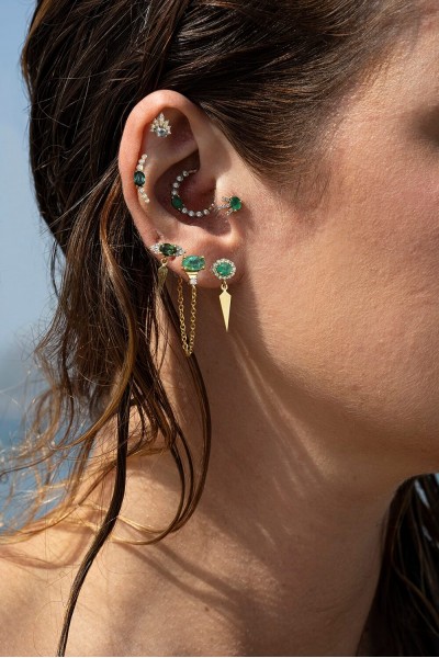 The Chain Of Echoes Single  Earrings | Piercing Realms Collection