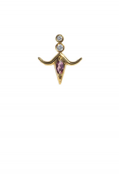 The Horned Oracle Single  Earrings | Piercing Realms Collection
