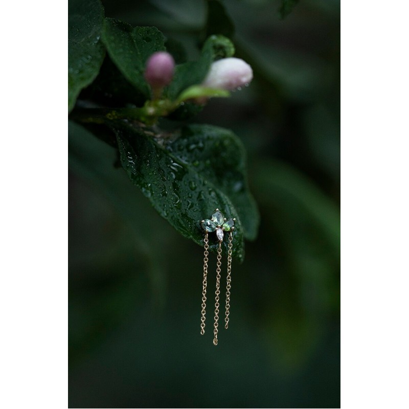 Trillium Of Fortune  Single Earrings | Piercing Realms Collection