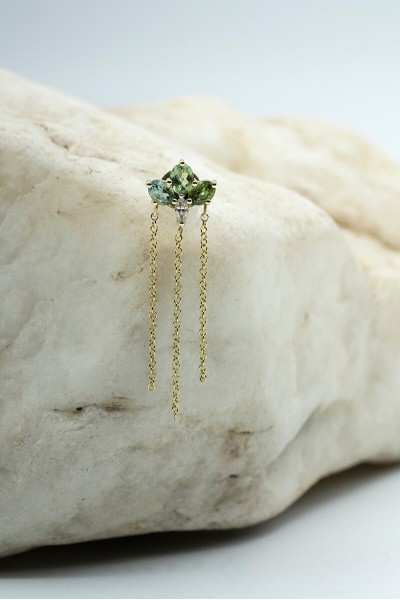 Trillium Of Fortune  Single Earrings | Piercing Realms Collection