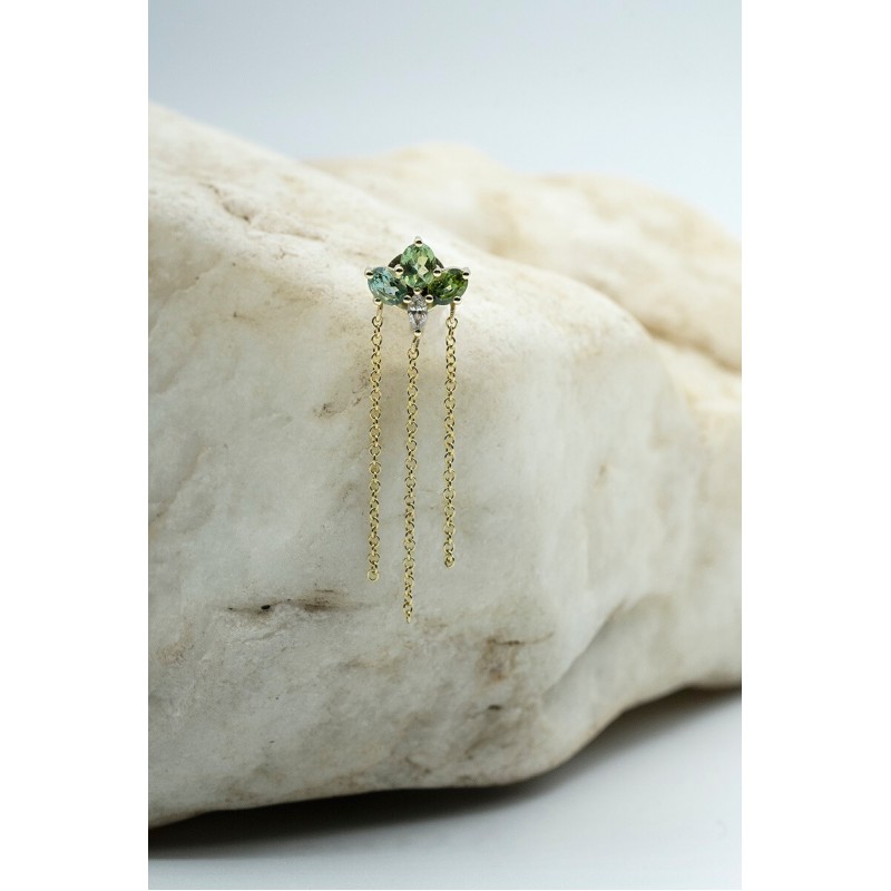 Trillium Of Fortune  Single Earrings | Piercing Realms Collection