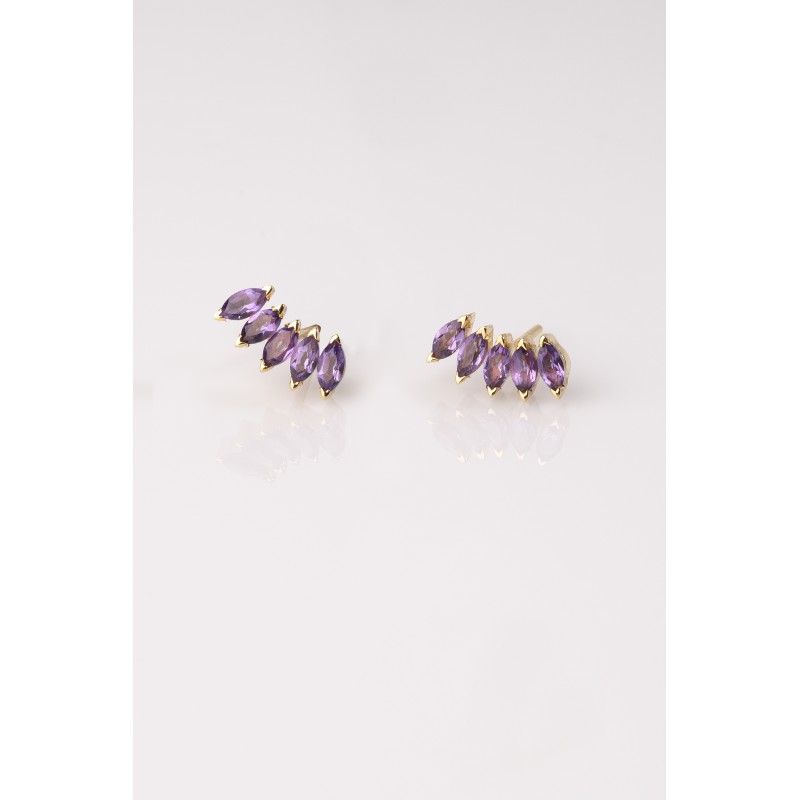 Amethyst Celocia Earrings | Dewdrop Collection
