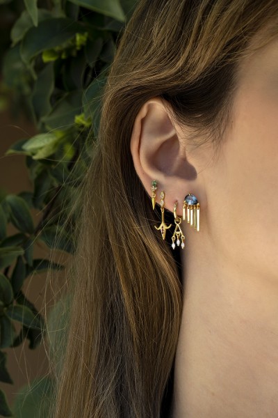 Emerald Stalagmite Single Earrings | Uranus Collection