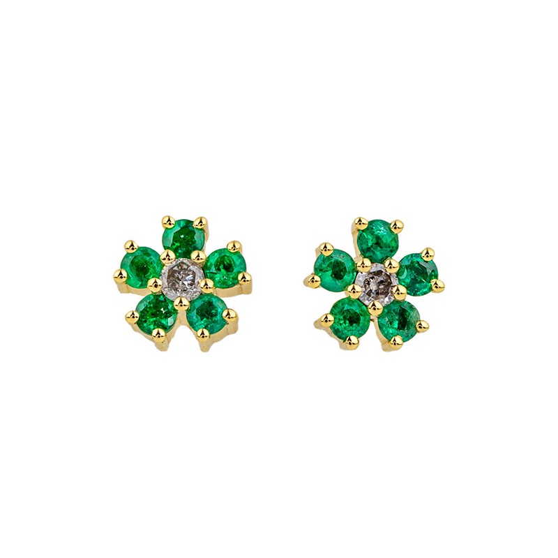 Emerald Daisy Earrings | Dewdrop Collection