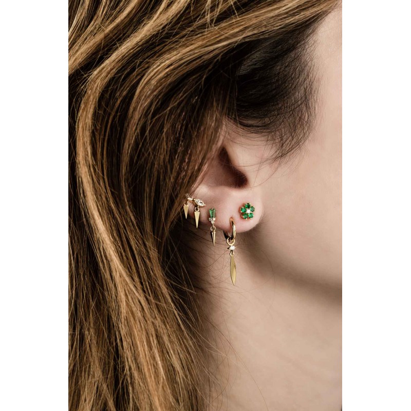 Emerald Daisy Earrings | Dewdrop Collection