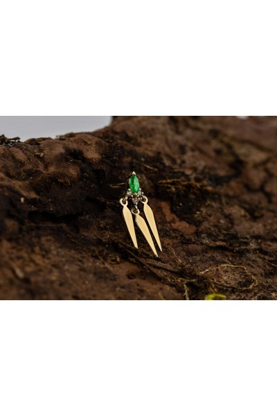 Emerald Marquise Dream Catcher Single Earring | Uranus Collection