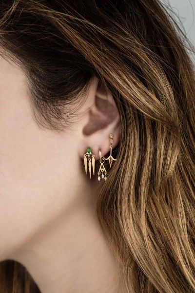 Emerald Marquise Dream Catcher Earrings | Uranus Collection