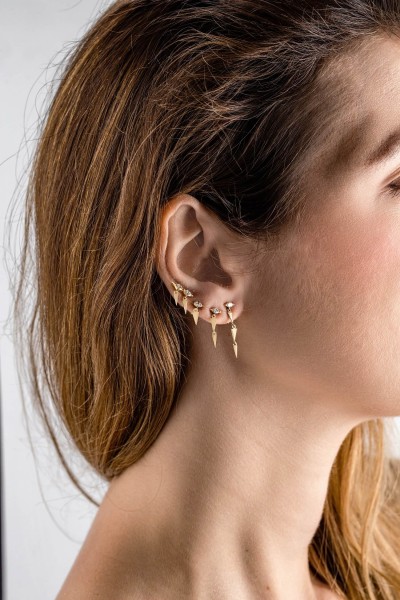 Ava Triple Spike Marquise Diamond Earrings | Marquise Collection   