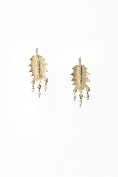 Diamond Vine Leaf Earring | Foret Collection