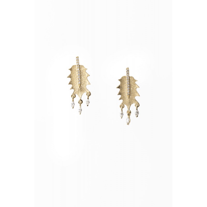 Diamond Vine Leaf Earring | Foret Collection