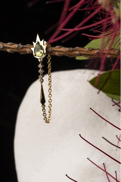 Tourmaline Fire Single Earring | Uranus Collection