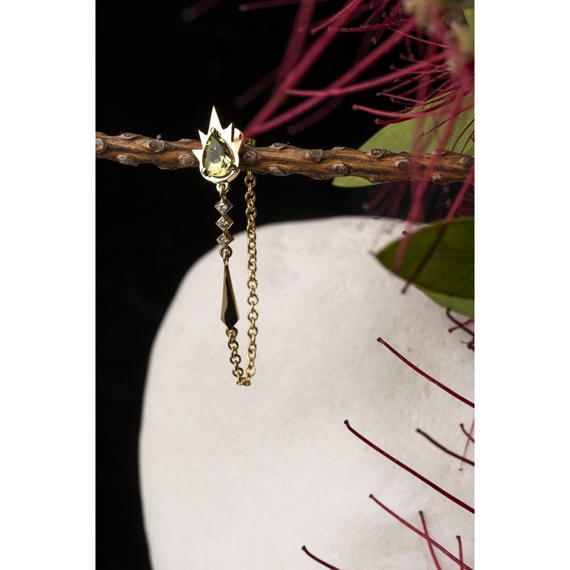 Tourmaline Fire Single Earring | Uranus Collection