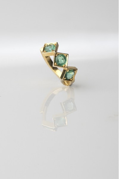 Rhombus Emerald Hoop Earring | Uranus Collection