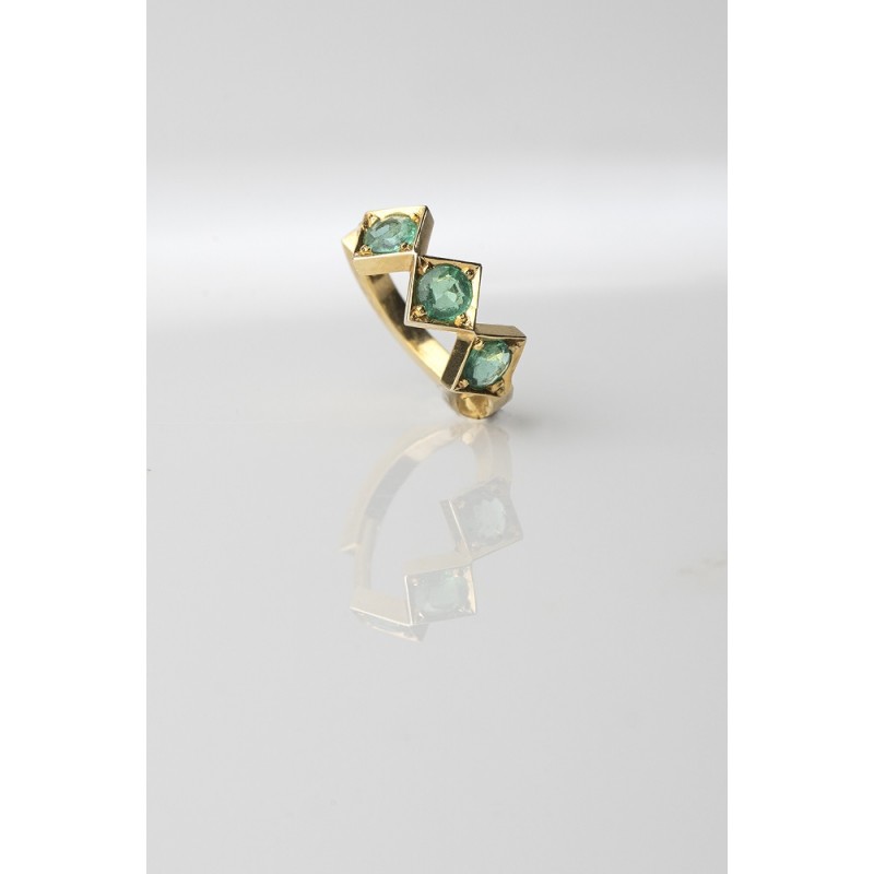 Rhombus Emerald Hoop Earring | Uranus Collection