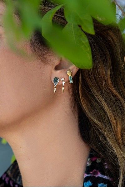 Naga Tourmaline Single Earring | Uranus Collection