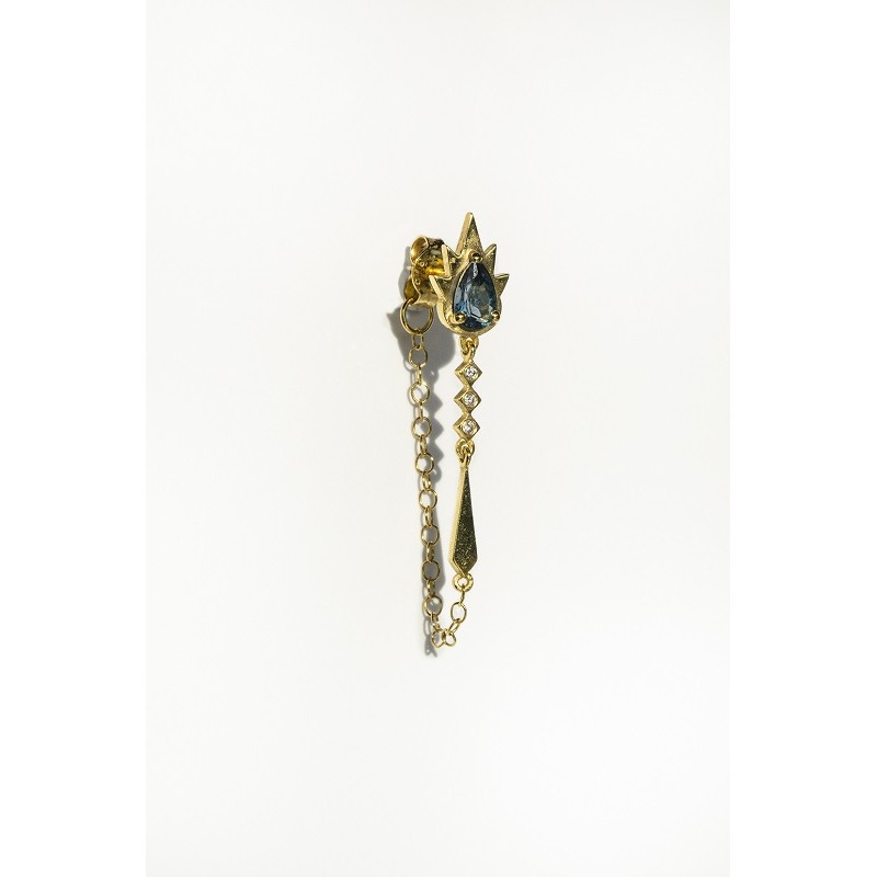 London Blue Fire Single Earring | Uranus Collection