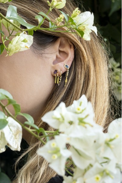 London Blue Fire Single Earring | Uranus Collection