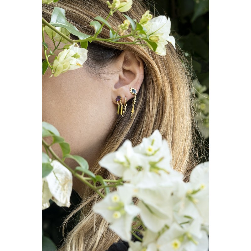 London Blue Fire Single Earring | Uranus Collection