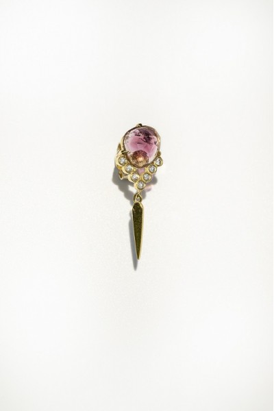 Rosaline Tourmaline Single Earring | Dewdrop Collection