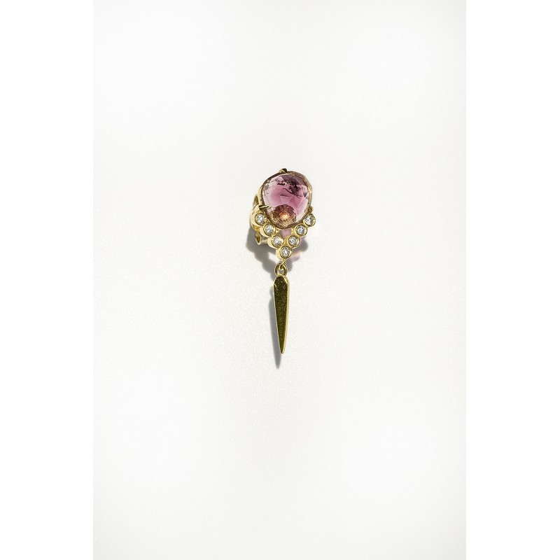 Rosaline Tourmaline Single Earring | Dewdrop Collection