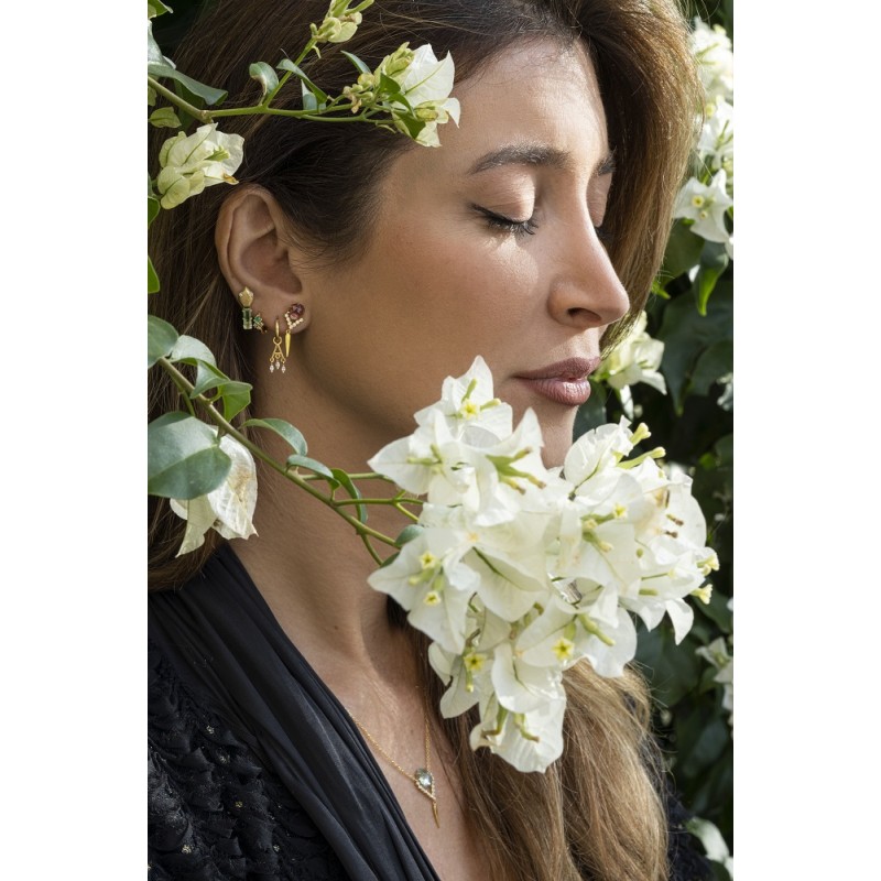 Rosaline Tourmaline Single Earring | Dewdrop Collection