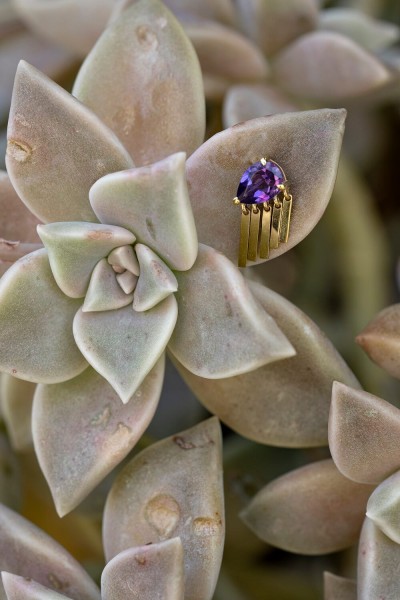 Amethust Waterfall Single Earring | Uranus Collection