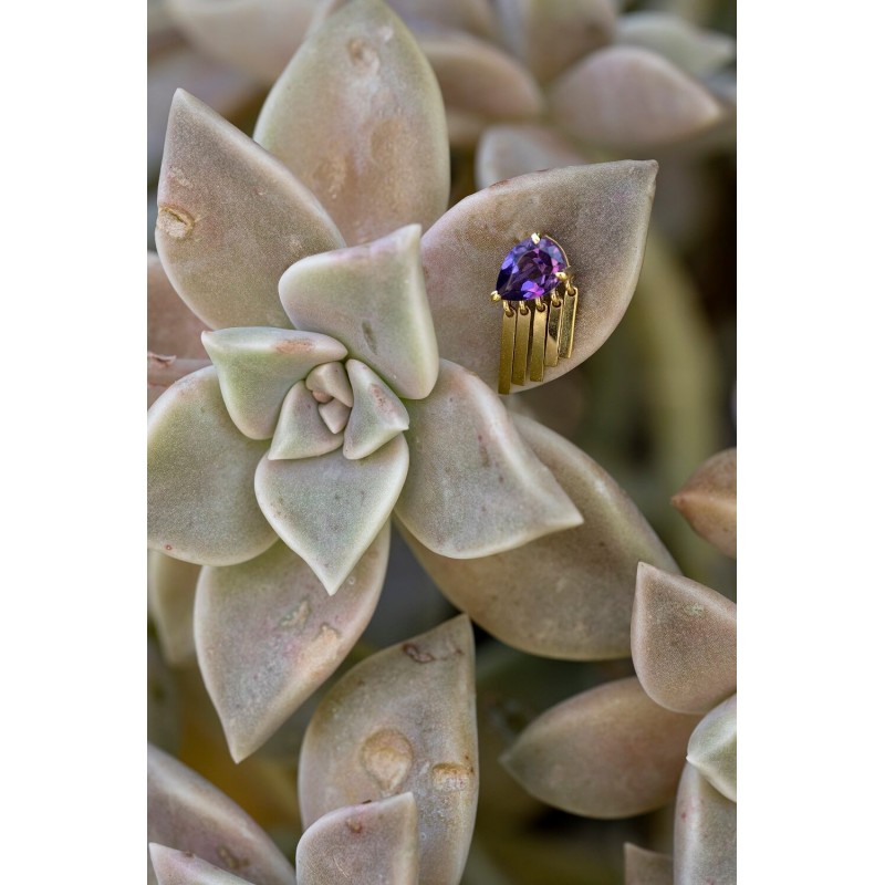 Amethust Waterfall Single Earring | Uranus Collection