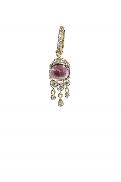 Medusa's Tale Rose Flame Single Hoop  | Dewdrops Collection 