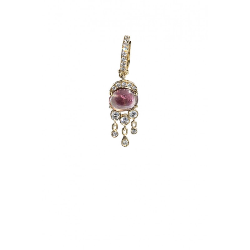 Medusa's Tale Rose Flame Single Hoop  | Dewdrops Collection 