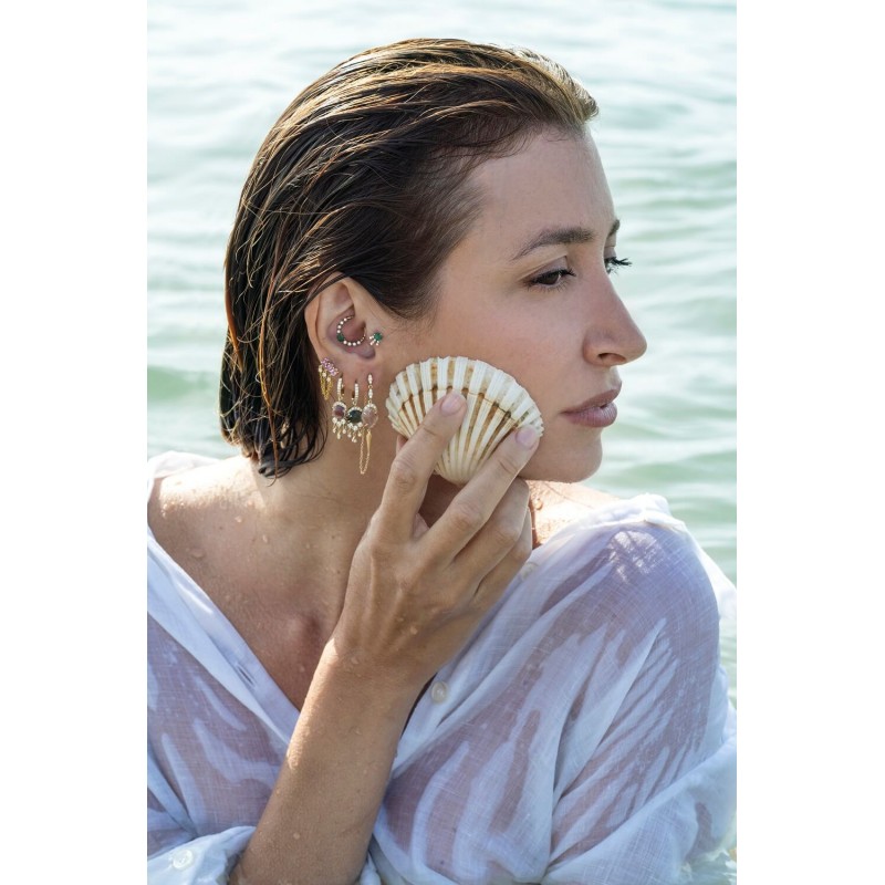 Medusa's Tale Verdant Gaze Single Hoop  | Dewdrops Collection 