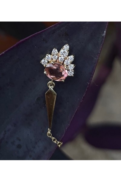 Seraphine Tourmaline  Single Earring  | Dewdrops Collection 