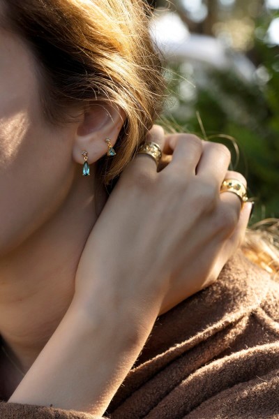 Pandeia Tourmaline Drop Single Earring | Dewdrop Collection