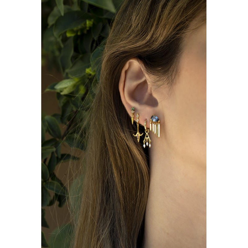 Goldern ram singe Earring | Marquise Collection