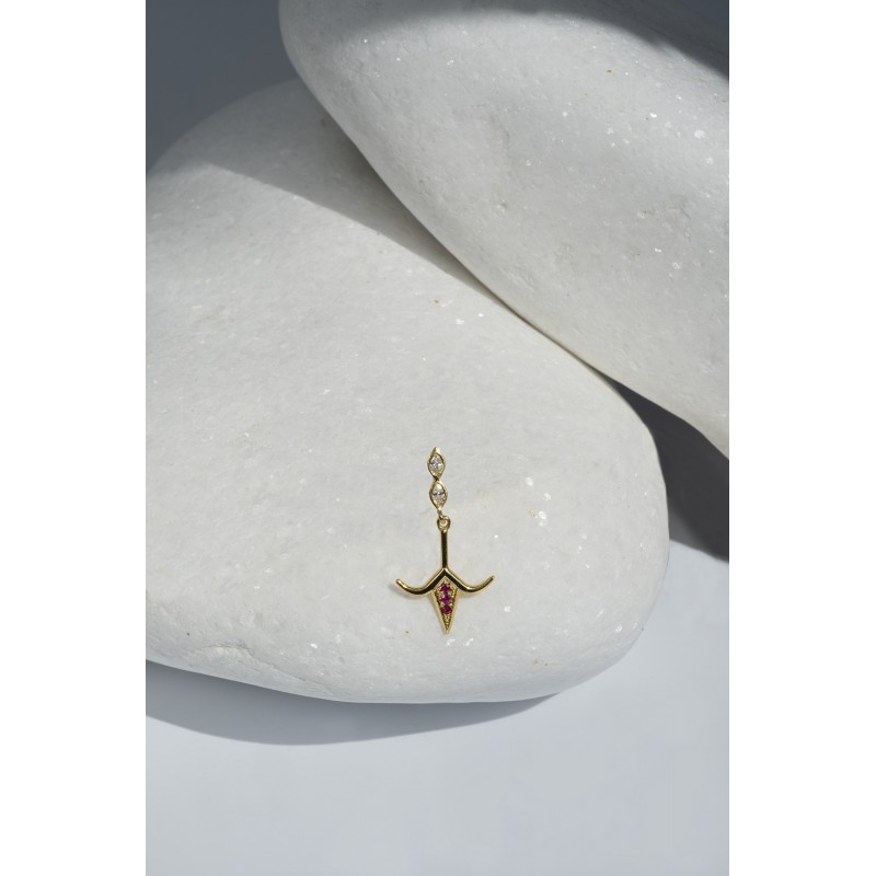 Goldern ram singe Earring | Marquise Collection