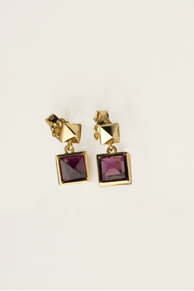 Rhodolite Pyramid Earrings | Egyptian Collection
