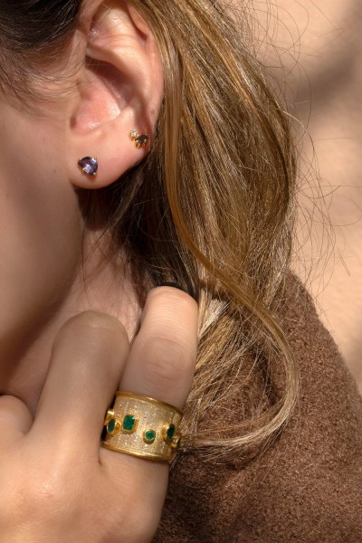Emerald Diamond Rain Ring | Dewdrop Collection